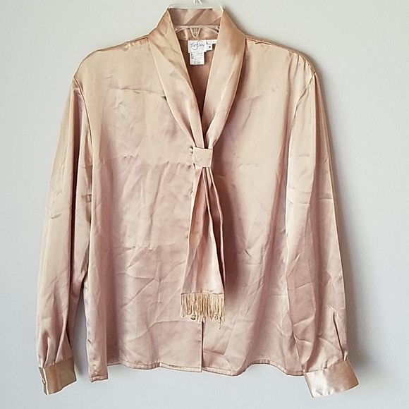 Vintage Tops - Vintage Gold Satin Blouse